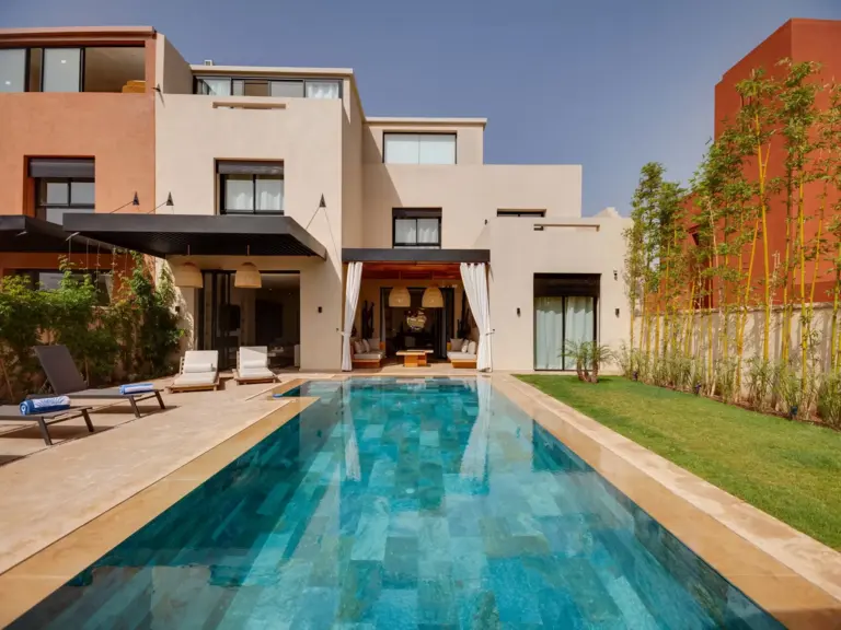 Villa Golf 3 — la façade et l'entrée (golf Al Maaden, Marrakech)