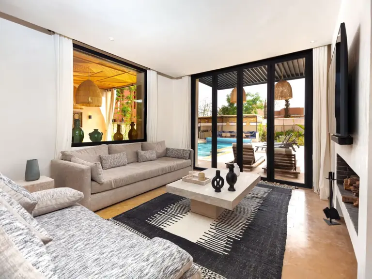 Villa Golf 3 — le salon principal (golf Al Maaden, Marrakech)